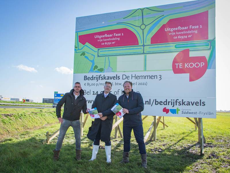 Start verkoop Bedrijfskavels De Hemmen 3 in Sneek